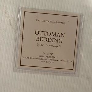 Restoration Hardware Ottoman Bedding King size bedskirt, new